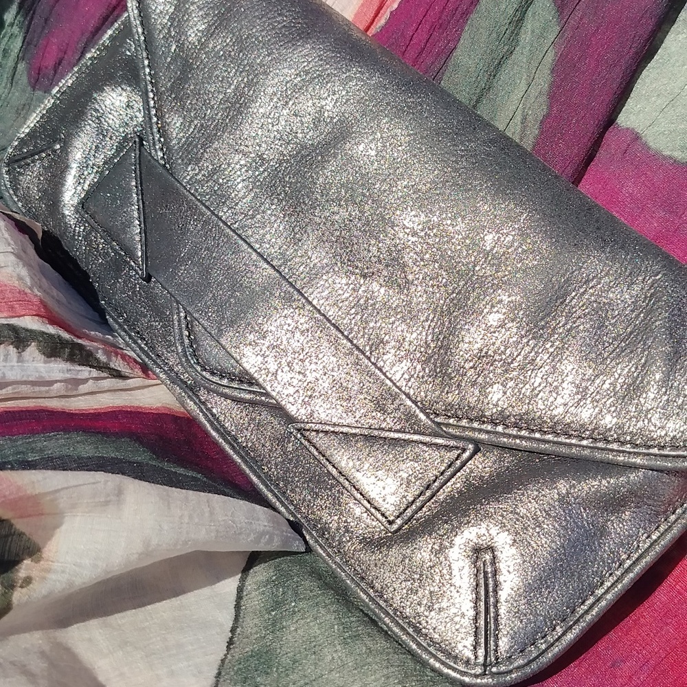 Botkier Platinum Leather Clutch - Picture 3 of 9